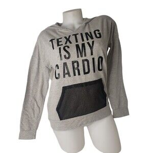 MATERIAL GIRL TEXTING IS MY CARDIO HOODIE SIZE MEDIUM
